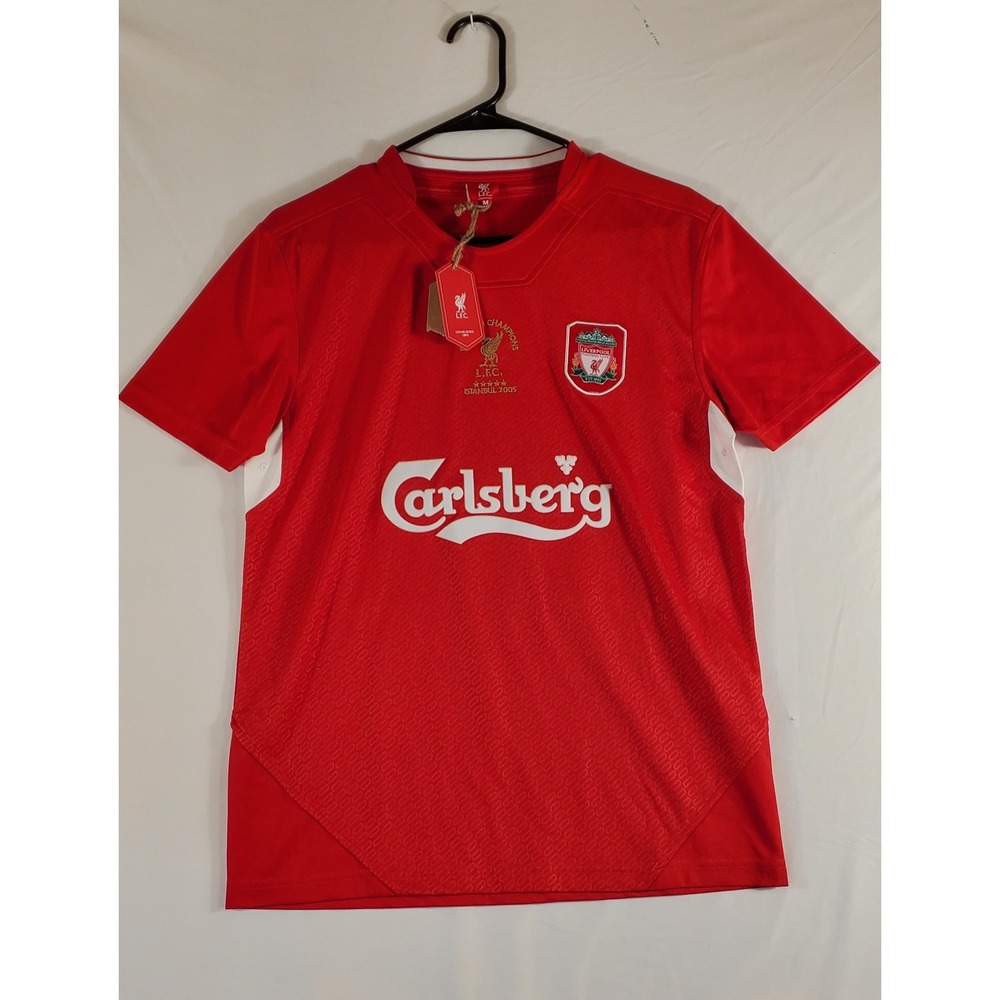 Liverpool FC European‎ Champions 2005 Istanbul Football Jersey Men's Size M Red